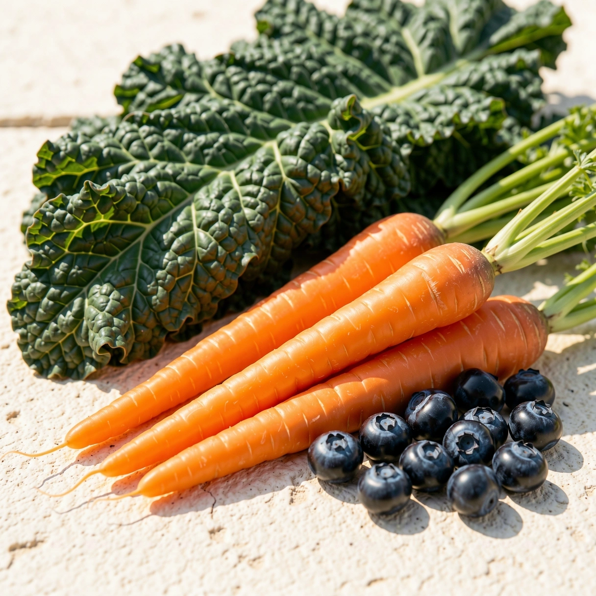 Frisches Gemüse und Beeren als Nährstoffquellen